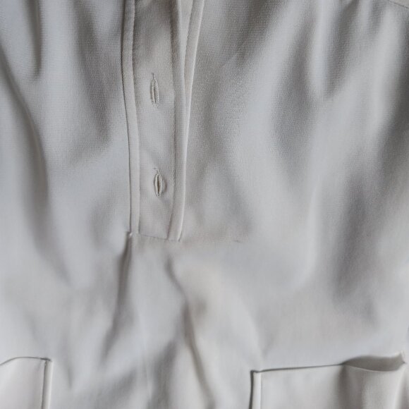 Vintage White Shirtdress: 1960s 1970s Preppy Belted Dress Pockets - Picture 5 of 6